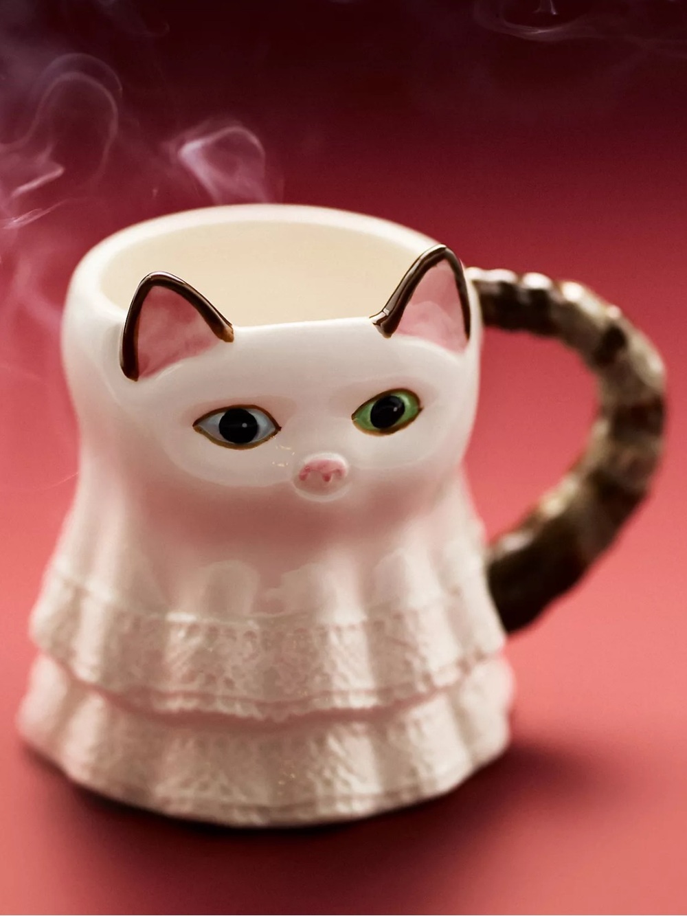 Anthropologie Stoneware Cat Mug in Halloween Costume